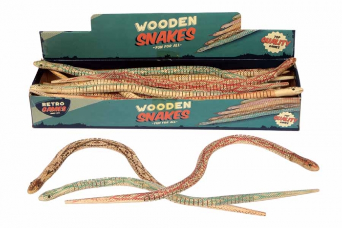 Retro Wooden Snake - In Display