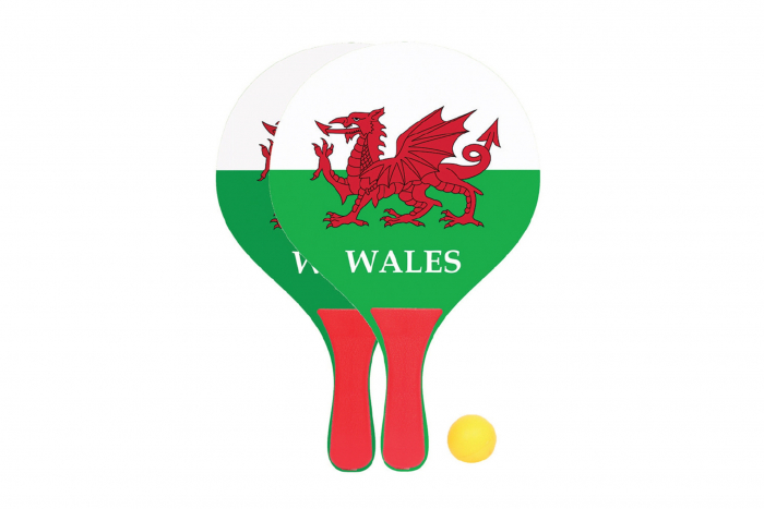 Wooden Paddle Bat Game - Wales Print