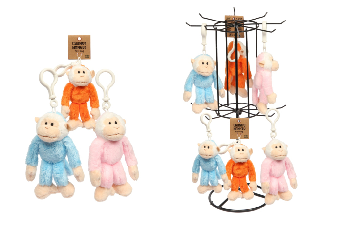 Chunky Monkey Key Ring - On Display Stand