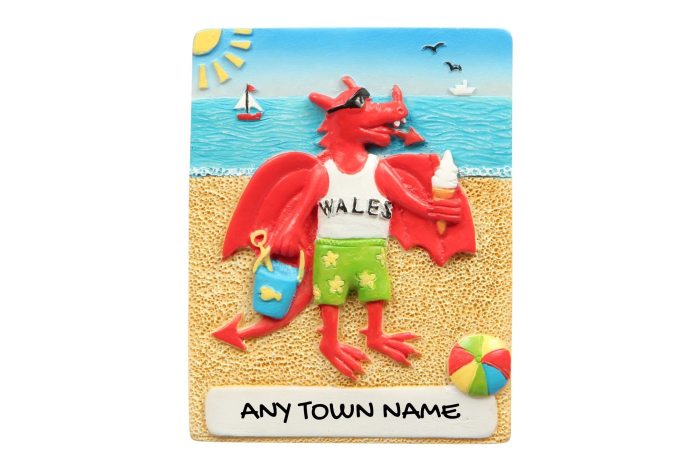 Wales Dragon Magnet - Town Named