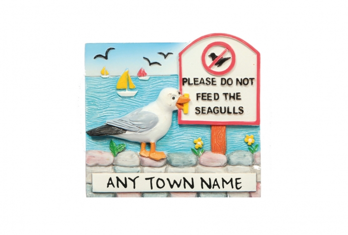 Seagull Sitting Magnet - Town Named