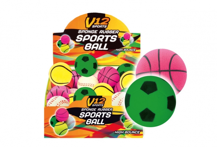 V12 Rubber Ball - Sports Prints, 2.5''