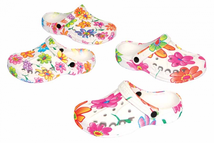 Ladies Floral EVA Shoes - 2 Assorted