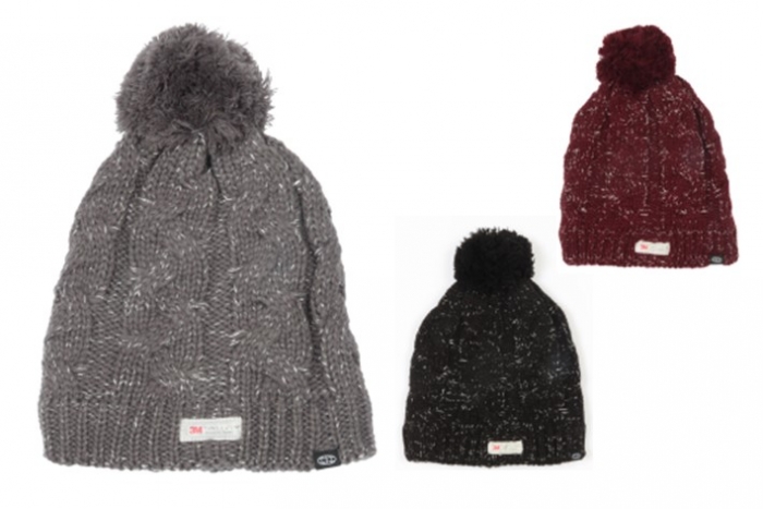 Ladies Cable Knit Waterproof Bobble Hat 