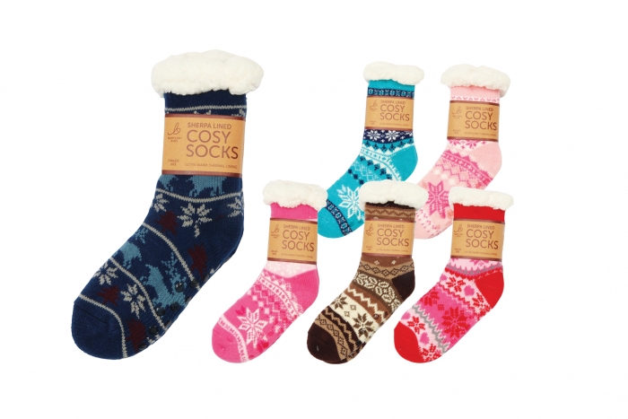 Childs Sherpa Fleece Lined Socks