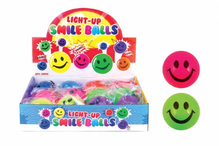 Smiley Bouncy Ball - Light Up