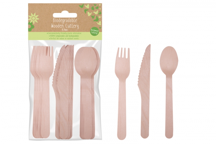 Biodegradable Cutlery Set - 15 Pack