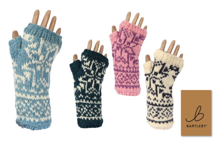 Ladies 'Sherpa Lined' Fingerless Tube Gloves