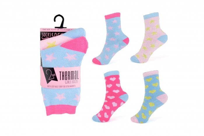 Girl's Thermal Socks - Pack of 2