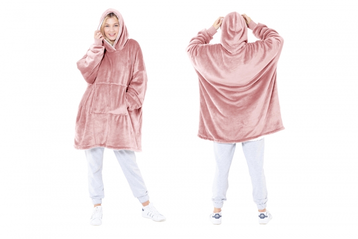 Deluxe Cosy Sherpa Hoodie - Pink