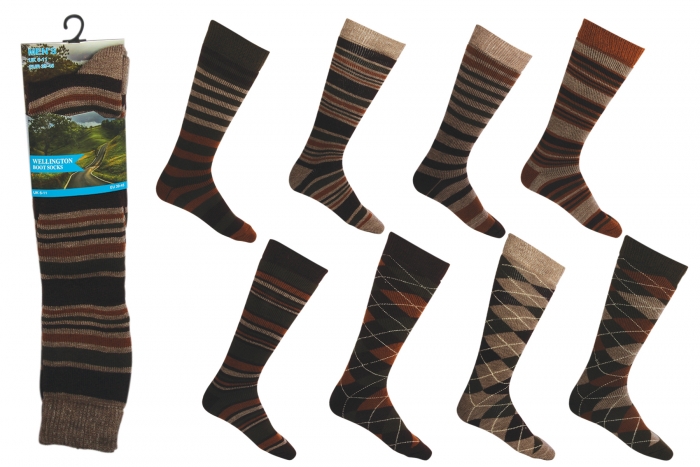 Men's Wellington Socks- Patterned