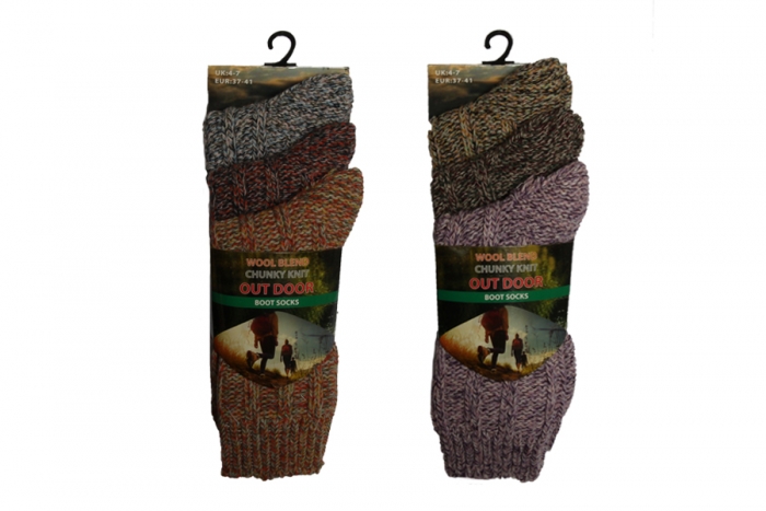 Ladies Chunky Knit Wool Socks