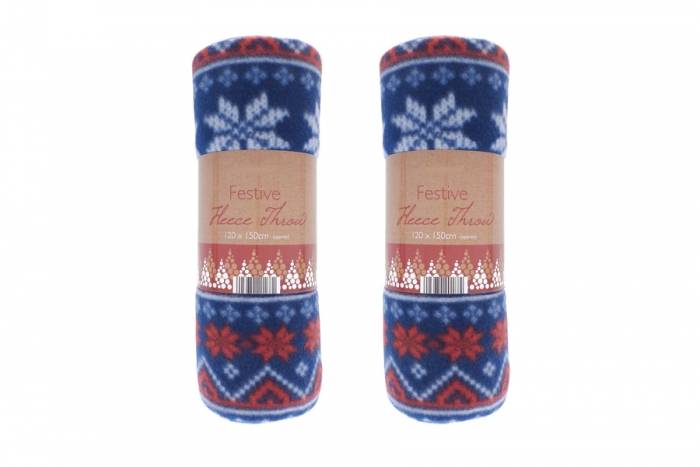 Fairisle Print Fleece Throw