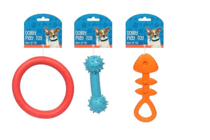 Dog Rubber Toy - 3 assorted 