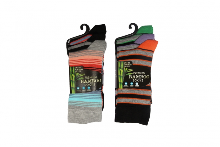 Mens Bamboo Striped Socks