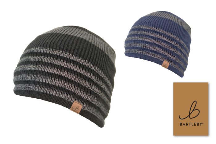 Men's 2 Tone Striped Beanie Hat