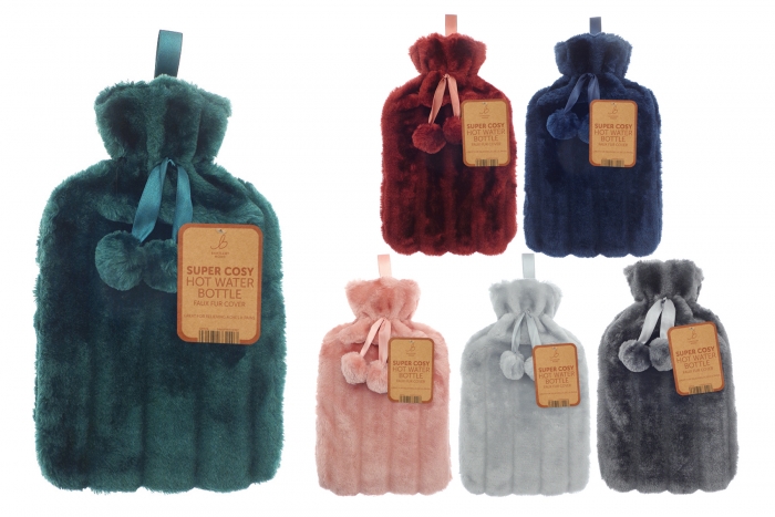Faux Fur Covered Hot Water Bottle 