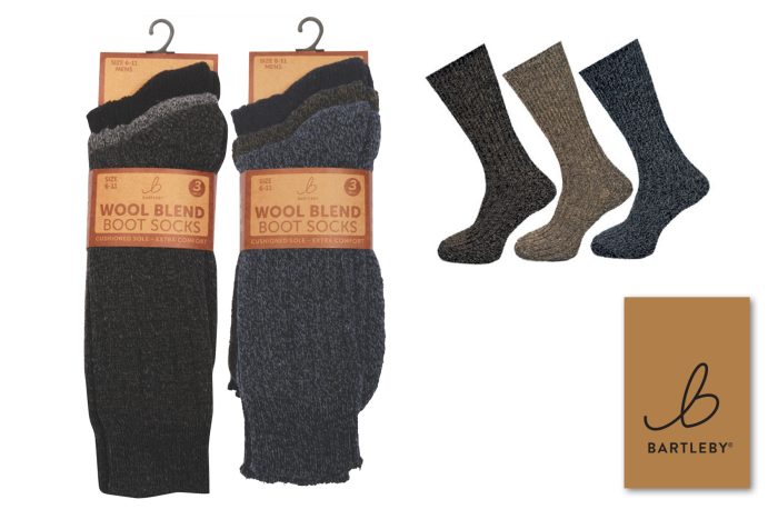 Mens Wool Blend Boot Socks