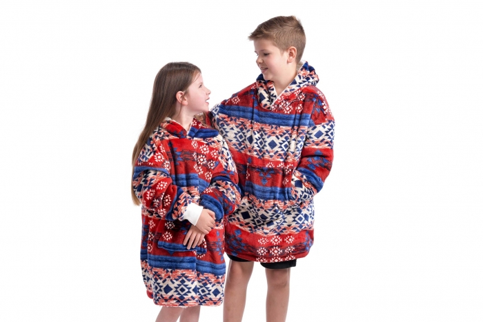 Childs Patterned Sherpa Hoodie