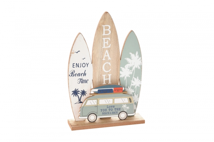 Surf Bus & Boards Wooden Plaque