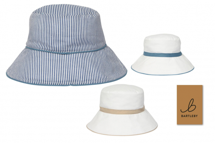 Ladies Reversible Cotton Stripe Hat