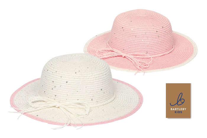 Girls Wide Brim Hat with Glitter
