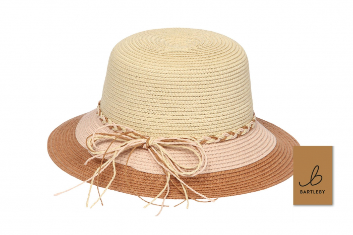 Ladies Striped Hat with Wood Beads