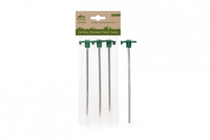 9'' Extra Strong Tent Pegs - 4 Pack