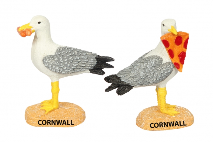 Seagull & Food Resin Figure - Cornwall