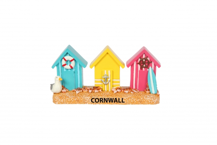 Beach Huts Resin Figure - Cornwall