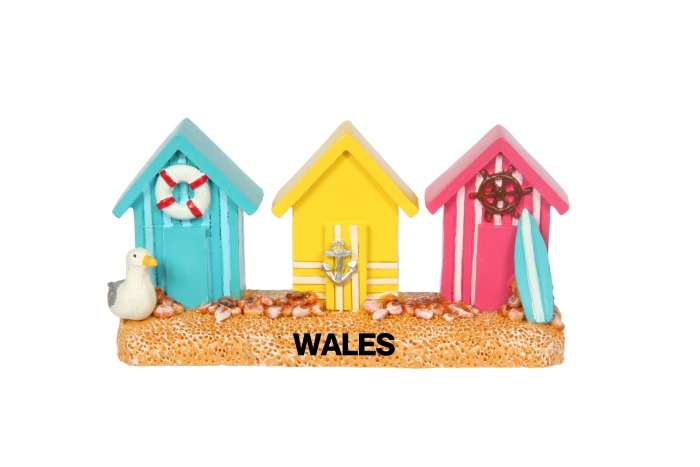 Beach Huts Resin Figure - Wales