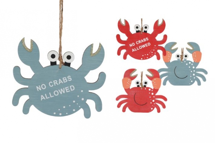 Hanging Wooden Crab Plaque