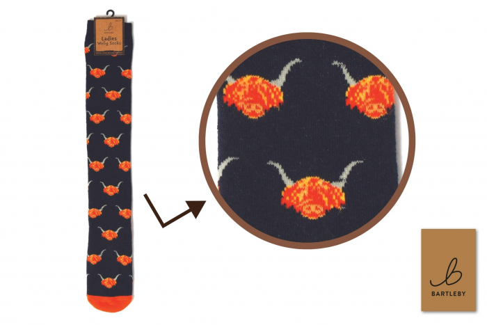 Funky Welly Socks - Highland Cow
