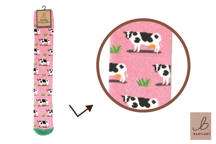 Funky Welly Socks - Grazing Cow