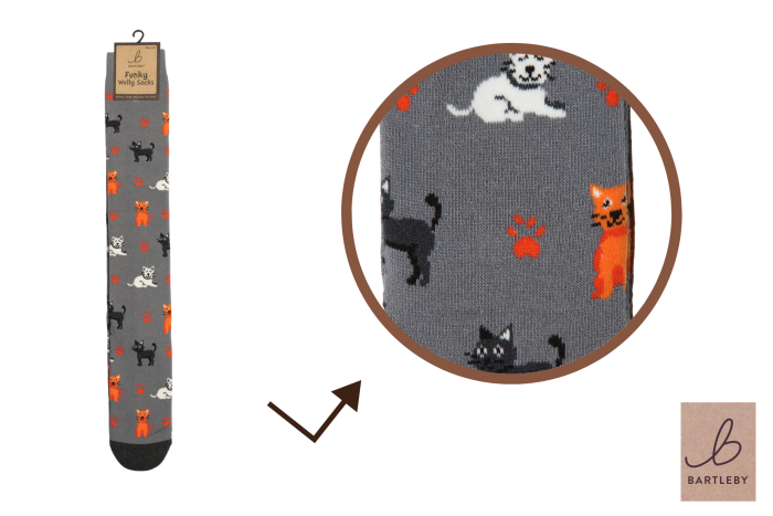 Funky Welly Socks - Crazy Cats