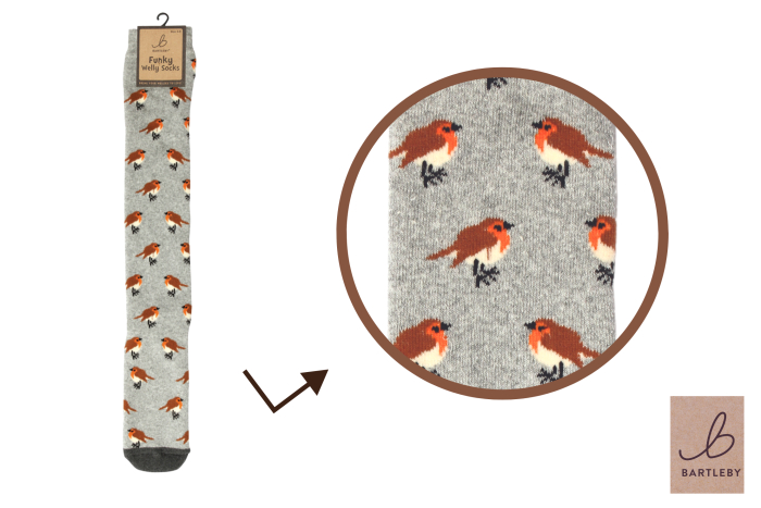 Funky Welly Socks - Garden Robin