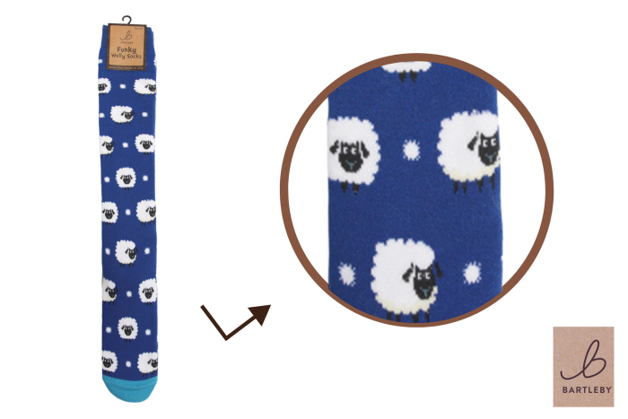 Ladies Welly Socks - Cute Sheep