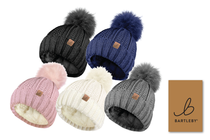 Ladies Sherpa Lined Bobble Hat