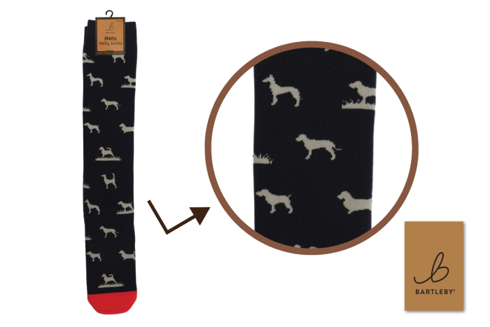 Mens Funky Welly Socks - Hunting Dogs