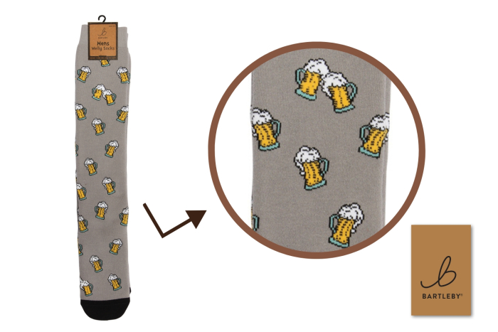 Mens Funky Welly Socks - Beer Party