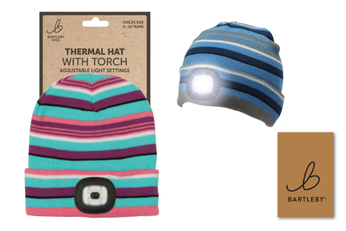 Childs Striped Hat with Light 