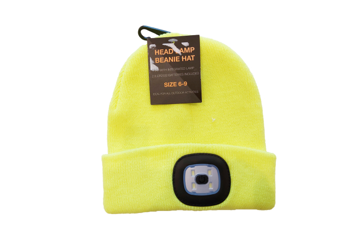 Yellow Childs Hat With Light