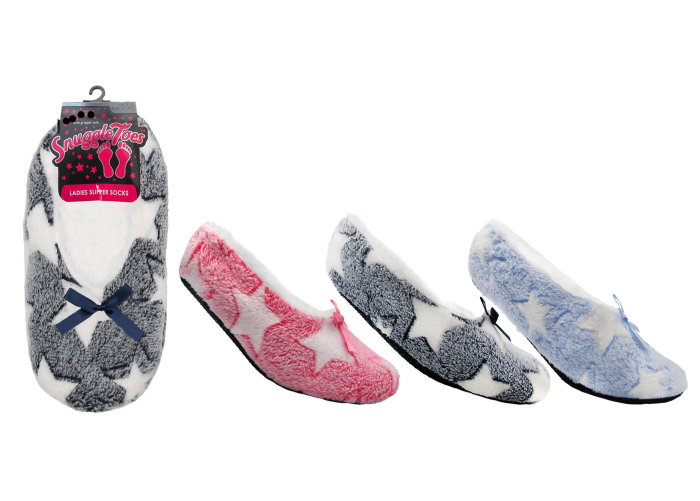 Ladies Star Print Slipper Socks