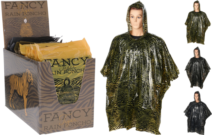 Tiger Print Poncho - Adults