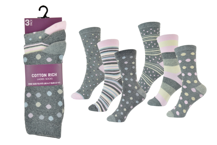 Ladies Assorted Cotton Socks