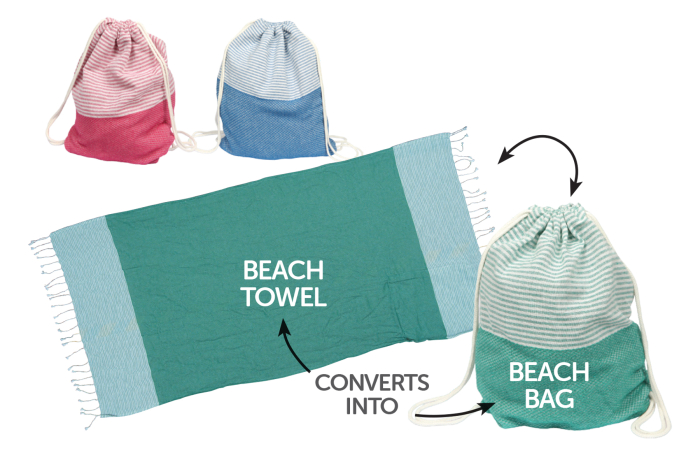 Beach Towel Bag -Recycled Cotton