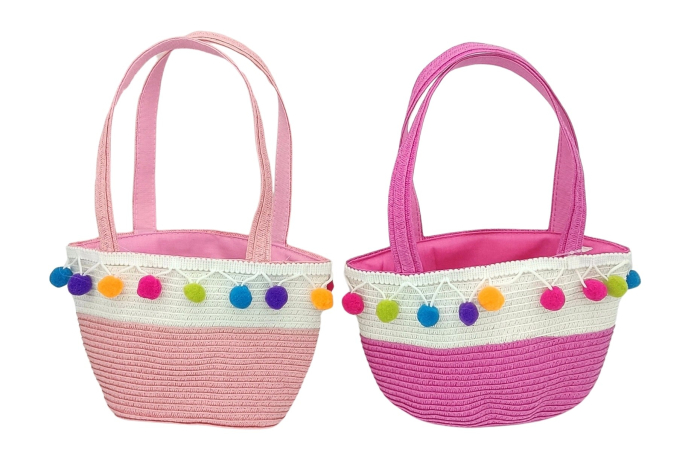 Girls Bag with Pom Poms
