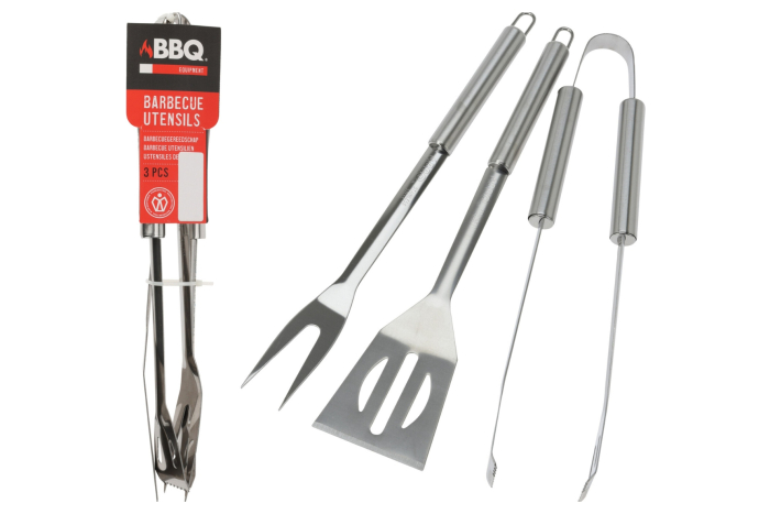 BBQ Tool Set - 3Pcs Stainless Steel