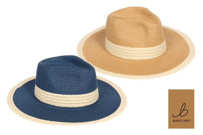 Straw Band & Brim Adult Fedora Hat
