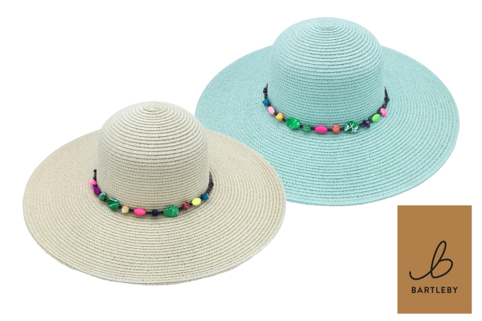 Ladies Wide Brim Hat - 'Gemstone' Band